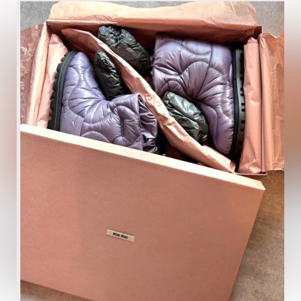 Miu miu quilted nylon winter boots